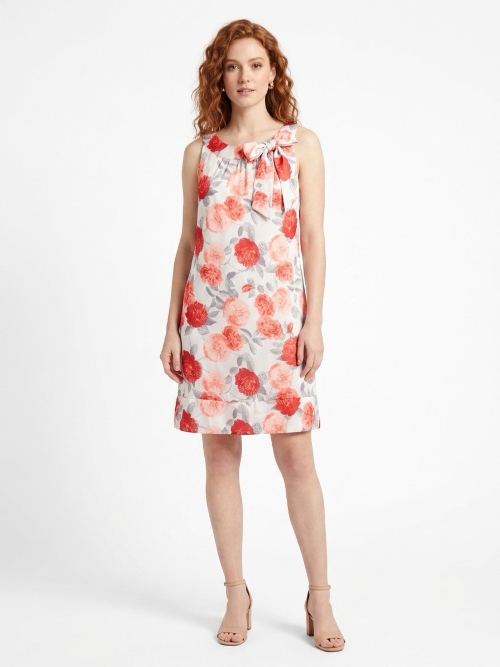 H&M women’s colorful floral sleeveless dress Sz 14 knee length
